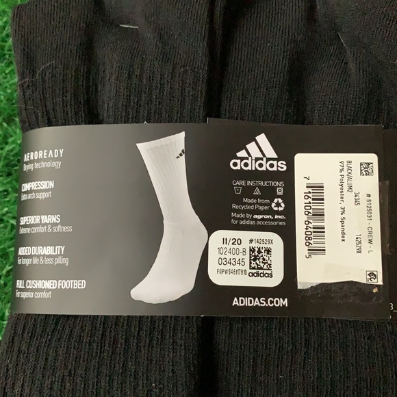 6 pairs socks set Adidas Men’s Cushioned Crew - Picture 3 of 8